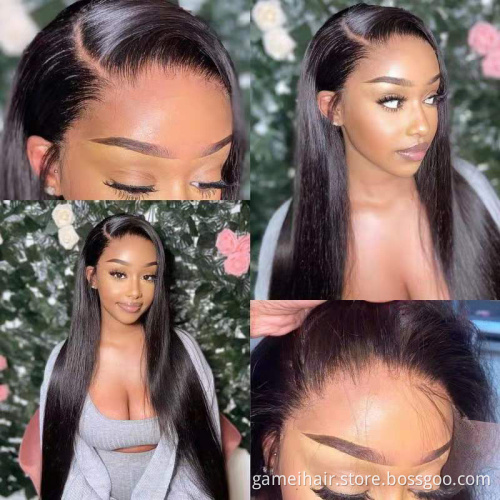 GMwigs 180% Density Human Lace Front Wigs 12A Grade Silky Straight Pre Plucked 13x4 4x4 Transparent Frontal Raw Indian Hair Wig